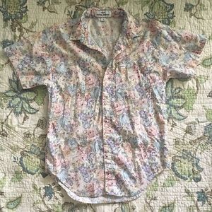 Vintage 90s floral print guess button down shirt